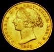 London Coins : A188 : Lot 725 : Australia Sovereign 1863 Sydney Branch Mint, Marsh A368, About EF with a gentle edge bruise, all Syd...