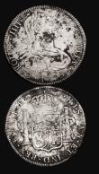 London Coins : A188 : Lot 742 : Bolivia Eight Reales (2) 1795 PTS PR KM#73 About Fine, scratches with uneven tone, 1808 PTS PJ KM#73...