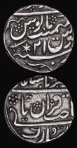 London Coins : A188 : Lot 842 : India (2) French India One Rupee Arcot, undated, KM#15, VF and bold, One Rupee Bhalwat Singh Year 21...