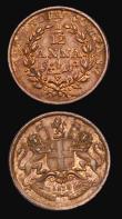London Coins : A188 : Lot 844 : India 1/12th Anna (2) 1835 KM#445 EF with traces of lustre, 1848 KM#445 UNC or very near so with goo...