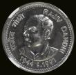 London Coins : A188 : Lot 855 : India One Rupee 1991 Rajiv Gandhi, Bombay Mint, type as KM#89, in an NGC holder and graded MS64DPL, ...