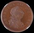 London Coins : A188 : Lot 880 : Ireland Penny 1805 Proof in bronzed Copper, S.6620, in an NGC holder and graded PF64 BN