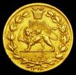 London Coins : A189 : Lot 1027 : Iran 5000 Dinars gold (Half Toman)  AH1328 KM#1067 About VF