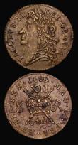 London Coins : A189 : Lot 1038 : Ireland Gunmoney (2) Shilling 1689 Augt: Large size Timmins TB12C-1G, S.6581C, VF with some verdigri...