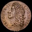 London Coins : A189 : Lot 1044 : Ireland Shilling Gunmoney 1689 July S.6581A, Timmins TB12B-1A GVF with a planchet flaw at the edge b...
