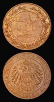 London Coins : A189 : Lot 971 : German East Africa (3) Five Heller (2) 1913A KM#13 A/UNC with light gold tone, 1914J A/UNC with subt...