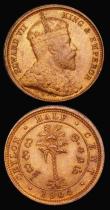 London Coins : A190 : Lot 1199 : Ceylon Edward VII 1904 (2) Half and Quarter Cents both Unc or near so and with good lustre 