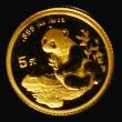 London Coins : A190 : Lot 1206 : China 5 Yuan 1998 1/20 Ounce Gold Panda Prooflike and Choice and still in Made in China sealed packe...