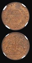 London Coins : A190 : Lot 1292 : India (2) Quarter Anna 1835 Calcutta KM#446.2 in an NGC holder and graded MS63 RB, Half Pice 1912 Ca...