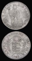 London Coins : A190 : Lot 1394 : Peru (3) Half Sol 1907 FG-JR KM#203 UNC with practically full lustre, Sol 1932 Token Coinage KM#Tn4 ...