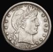 London Coins : A190 : Lot 1639 : USA Quarter Dollar 1908 Breen 4194 EF with touches of gold tone, comes with old Bowers and Merena ti...