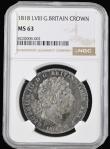 London Coins : A190 : Lot 1686 : Crown 1818 LVIII graded MS63 by NGC