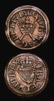 London Coins : A190 : Lot 1773 : Farthing James I Harrington issue (2) Peck 47 and Peck 54 the first GVF and pleasing the second brig...
