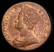 London Coins : A190 : Lot 1988 : Halfpenny 1753 Peck 883 NEF/GVF with some contact marks and traces of lustre