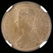 London Coins : A190 : Lot 1994 : Halfpenny 1860 Beaded Border Freeman 258 NGC MS63 RB