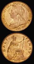 London Coins : A190 : Lot 2008 : Halfpenny 1895 Freeman 370 dies 1+A UNC with practically full slightly subdued lustre and Halfpenny ...