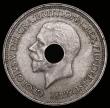 London Coins : A190 : Lot 2011 : Halfpenny 1933 struck on an incorrect thicker flan with central hole, 5.63 grammes, in cupro-nickel?...