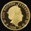 London Coins : A190 : Lot 2033 : One Hundred Pounds 2022 The Royal Tudor Beasts - The Seymour Panther One Ounce Gold Proof, the Rever...