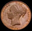 London Coins : A190 : Lot 2053 : Penny 1844 Peck 1487 Unc/AU with a decent degree of peripheral lustre and a few toning spots