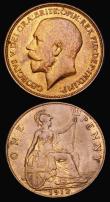 London Coins : A190 : Lot 2161 : Penny 1912 (2 both types) Heaton mint VF cleaned and standard type AU subdued lustre