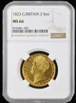 London Coins : A190 : Lot 2376 : Two Pounds 1823 S.3798 Choice and Brilliant and graded MS66 by NGC so surely amongst of the finest k...