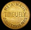 London Coins : A190 : Lot 681 : France Machine Token - Meta-Matic July 1959 Paris, Tinguely, 30mm in brass, Obverse: PONTIUS . VIVAE...