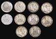 London Coins : A190 : Lot 963 : Shillings Edward VII a full set 1902 aEF, 1902 MP nFDC streaky toning as often seen, 1903 Fine, 1904...