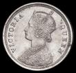 London Coins : A191 : Lot 1004 : India Quarter Rupee 1876 (Calcutta) Unc/AU the reverse with some dark toning