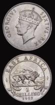 London Coins : A191 : Lot 1009 : Iran 1000 Dirham Silver (4.37 grams) AH1296 (1878) KM845.3 Fine and East Africa Shilling 1952 Choice...