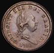 London Coins : A191 : Lot 1029 : Isle of Man Halfpenny 1786  Obverse Portrait of King George III. S.7414 NEF/GVF

