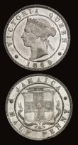 London Coins : A191 : Lot 1037 : Jamaica Halfpenny 1869 sharp Unc some uneven toning obverse and some scratches on the portrait, and ...