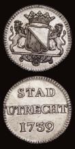London Coins : A191 : Lot 1056 : Netherlands (2) 25 Cents 1906 GVF and Utrecht Diut 1739 VF with hints of green patina