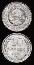 London Coins : A191 : Lot 1073 : Russia - USSR (2) 15 Kopeks 1927 and 10 Kopeks 1927 both lustrous Unc