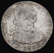 London Coins : A191 : Lot 1379 : Dollar George III Octagonal Countermark on a Peru 8 Reales 1807 JP LIMA mintmark ESC 140A, Bull 1872...