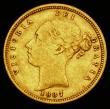 London Coins : A191 : Lot 1584 : Half Sovereign 1887M Young Head, Shield Reverse VF and a rarely offered type Marsh 477 and rated R3,...