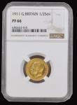 London Coins : A191 : Lot 1608 : Half Sovereign 1911 Proof S.4006 in an NGC holder and graded PF66 rare in this high grade