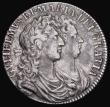 London Coins : A191 : Lot 1635 : Halfcrown 1689 ESC 503 First Busts, First Shield, Caul and interior frosted, approaching VF with an ...