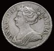 London Coins : A191 : Lot 1654 : Halfcrown 1712 Roses and Plumes, Edge with Inverted A for V in DECVS AND TVTAMEN, LCGS Variety 03, E...