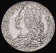 London Coins : A191 : Lot 1662 : Halfcrown 1746 LIMA ESC 607 with 6 over 5 EF or near so with a pleasant tone a some small flecks of ...