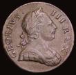 London Coins : A191 : Lot 1756 : Halfpenny 1772 GEORIVS error Peck 900 VF or better with a touch of verdigris below Britannia's ...