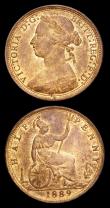 London Coins : A191 : Lot 1778 : Halfpenny 1889 and 1890 both Unc with subdued lustre