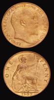 London Coins : A191 : Lot 1844 : Penny 1902 (2) Low Tide and High Tide both high grade examples and both with red but both an unusual...