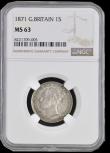 London Coins : A191 : Lot 1922 : Shilling 1871 ESC 1321, Bull 3039, Die Number 12, NGC MS63