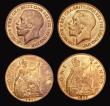 London Coins : A191 : Lot 2240 : Bronze with lustre (4) Penny 1917, 1919, 1921 Halfpenny 1931 AU-Unc and all with good degrees of ori...