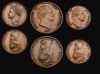London Coins : A191 : Lot 2246 : Copper and Bronze (7) Farthings 1826, nEF, 1837 EF, 1873 Unc with subdued lustre, Halfpenny 1837 VF,...