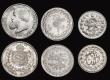 London Coins : A191 : Lot 2433 : World in Silver (7) Argentina 20 Cents 1882 EF, Brazil 1000 Reis 1888 Lustrous Unc,  Iran 2000 Dinar...