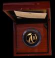 London Coins : A191 : Lot 330 : Fifty Pence 2022 Queen Elizabeth II Platinum Jubilee Gold Proof, Obverse: Queen on horseback, S.H103...