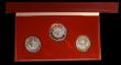 London Coins : A191 : Lot 589 : China Lucky Silver Coin Set 1997 containing 3 silver 5 Yuan one with a coloured reverse and this dou...