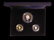 London Coins : A191 : Lot 602 : Guernsey Family Set Her Majesty Queen Elizabeth II 70th Birthday 1996 a 3 coin set comprising 25 Pou...
