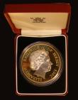 London Coins : A191 : Lot 628 : Jersey Ten Pounds 2003 50th Anniversary of the Coronation impressive 65 mm Silver Proof weighing 155...